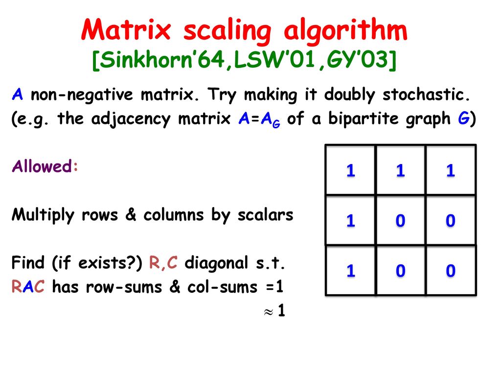 Matrix & Operator scaling and their many applications - ppt download